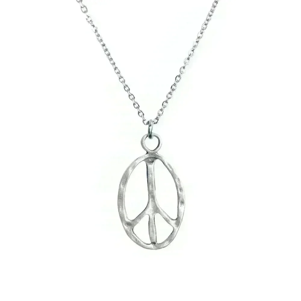 Peace sign necklace hippie accessories hippie jewelry for women stainles…